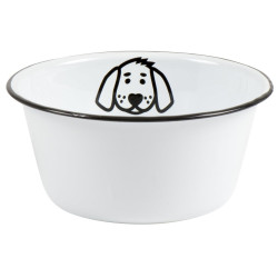 IB Laursen Bílá smaltovaná miska DOG SMALL ENAMEL