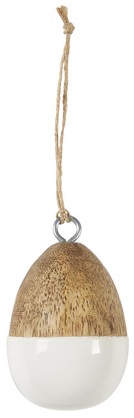 IB Laursen Bílo-hnědé velikonoční vajíčko na zavěšení