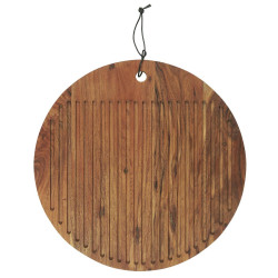 IB Laursen Dřevěné kulaté prkénko s drážkami OILED ACACIA WOOD