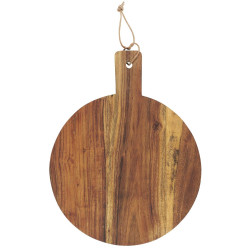 IB Laursen Dřevěné kulaté prkénko s rukojetí OILED ACACIA WOOD