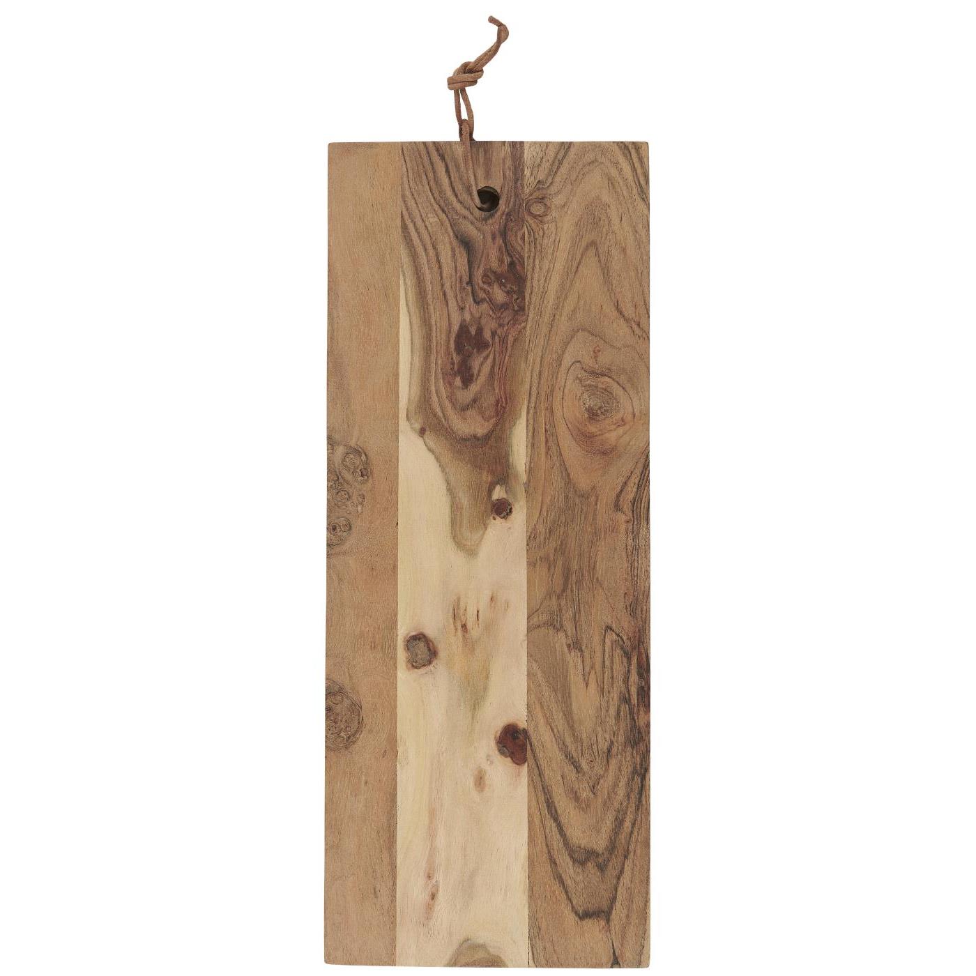 IB Laursen Dřevěné prkénko s koženým provázkem OILED ACACIA WOOD