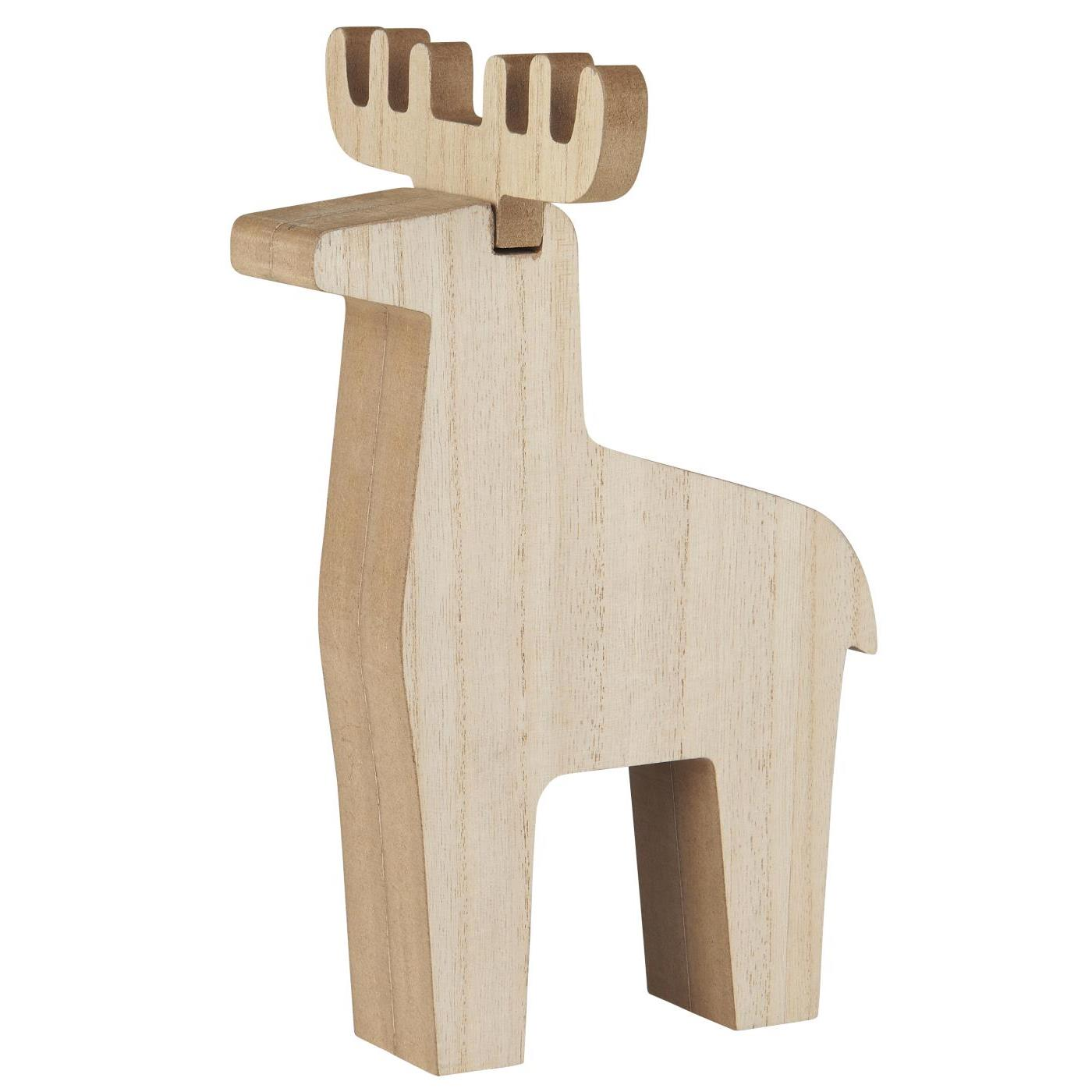 IB Laursen Dřevěný sob REINDEER RUDOLF STANDING - více velikostí Velikost: S
