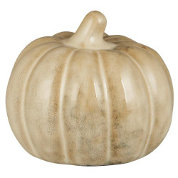 IB Laursen Kameninová dekorace dýně PUMPKIN STANDING Ø8 cm krémová