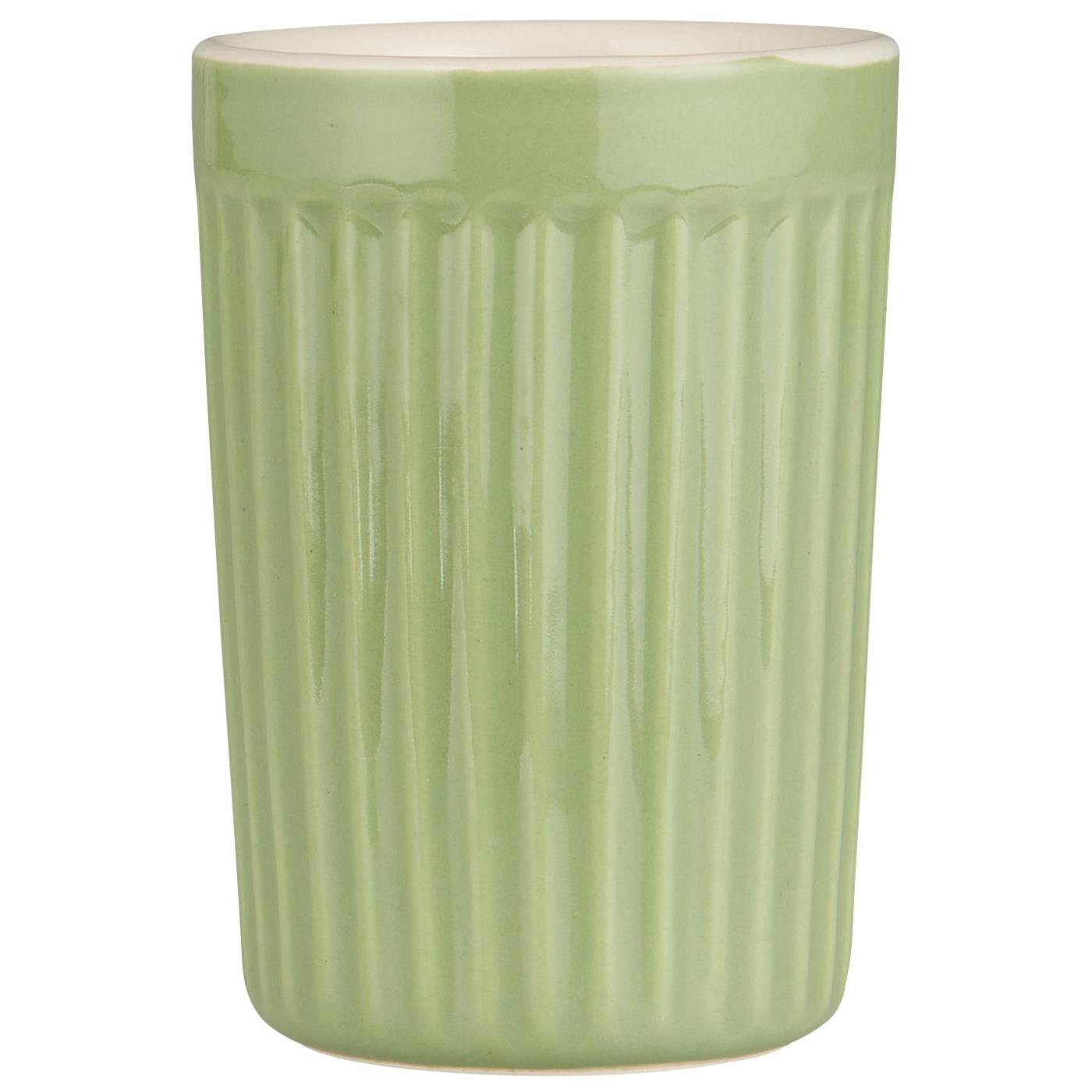 IB Laursen Keramický hrnek s vroubky ESPRESSO MYNTE WASABI 100 ml zelený