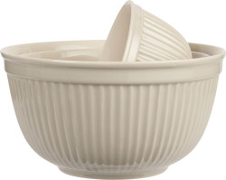 IB Laursen Krémové keramické mísy MYNTE LATTE, set 3 ks