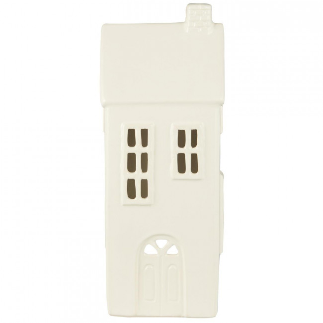 IB Laursen Krémový keramický svícen DOMEČEK TWO WINDOWS