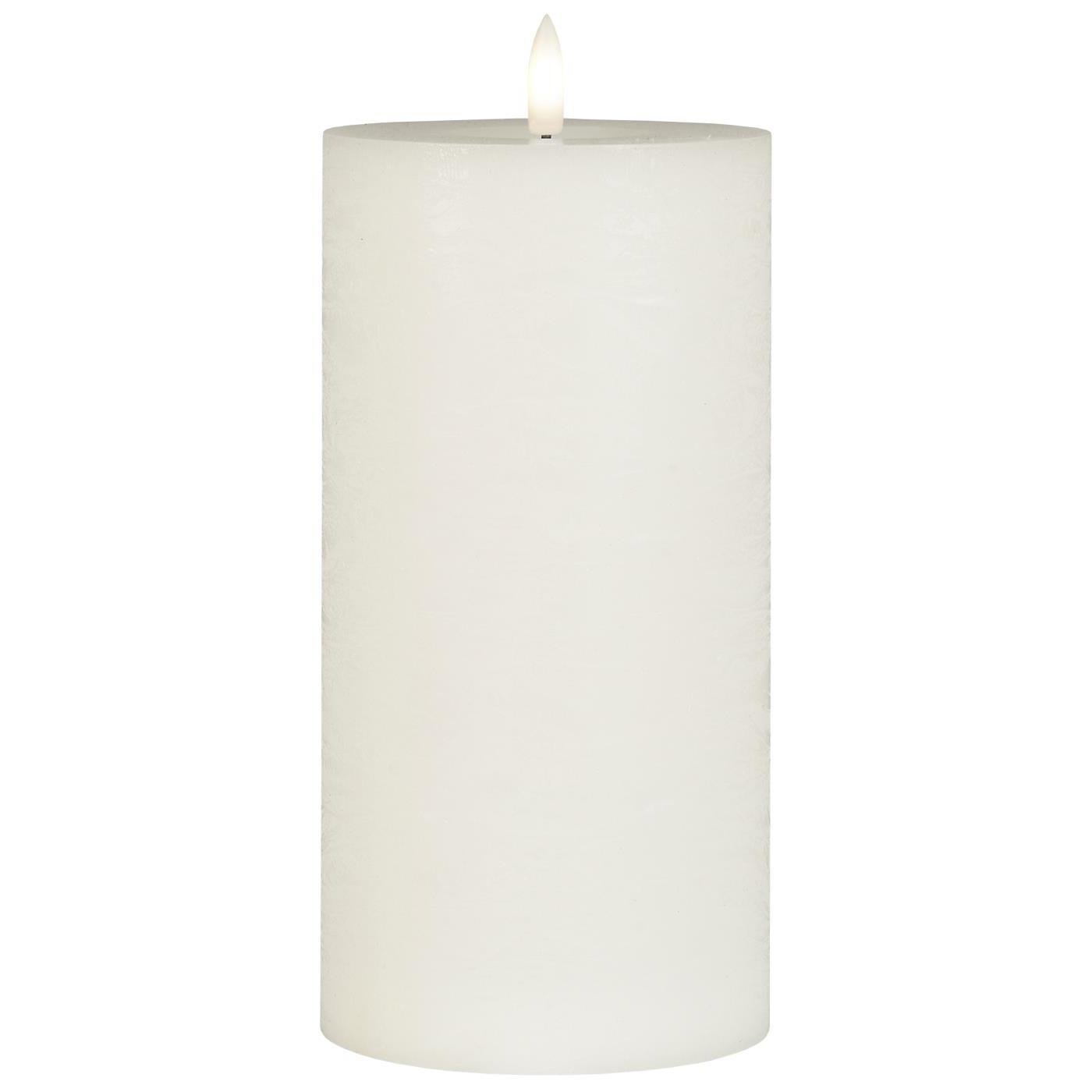 IB Laursen LED sloupová svíčka WARM FLAME 20 cm bílá
