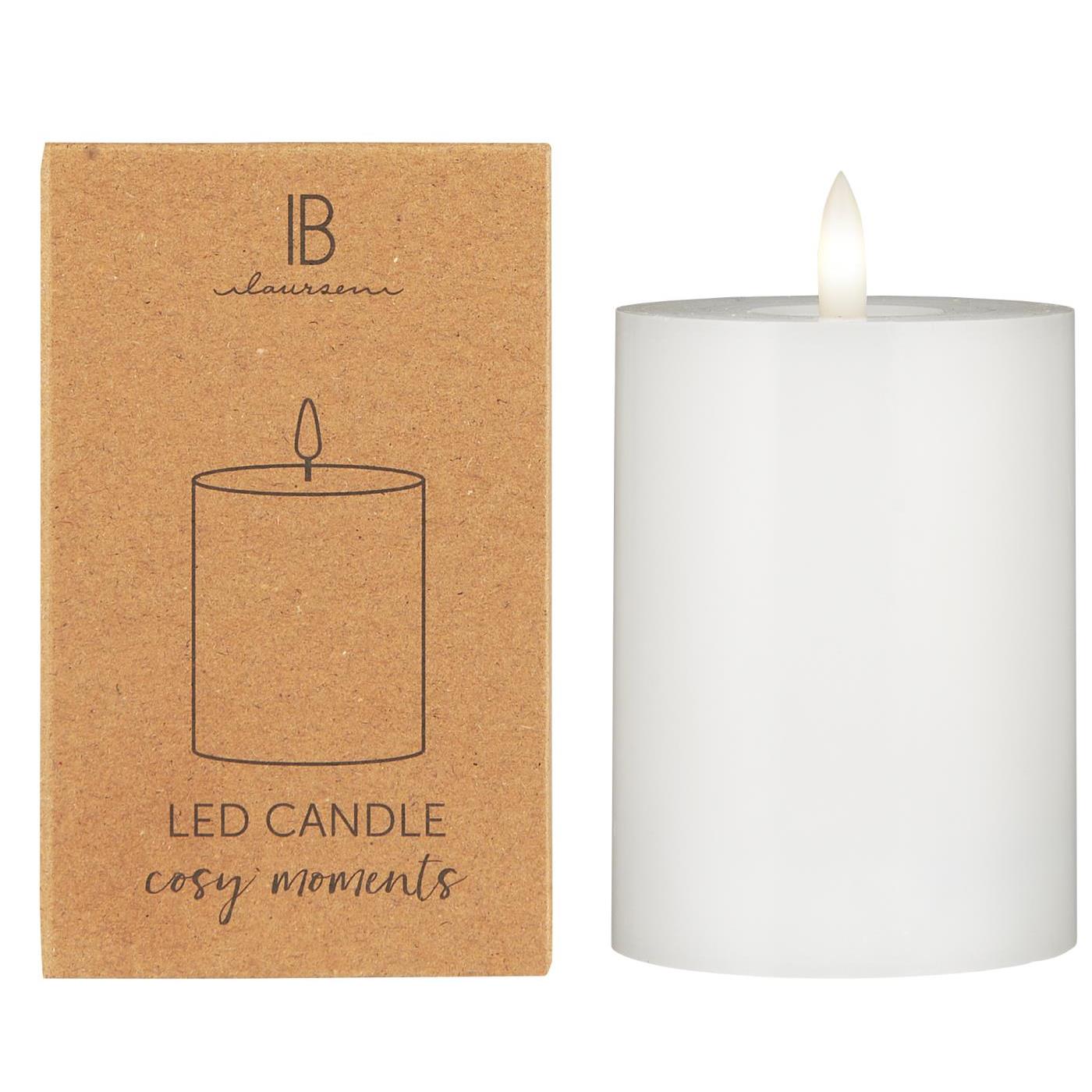 IB Laursen LED sloupová svíčka WARM FLAME SL 10 cm bílá