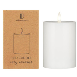 IB Laursen LED sloupová svíčka WARM FLAME SL 10 cm bílá