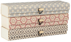 IB Laursen Obdélníková bambusová krabička s víkem a vzorem