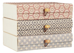 IB Laursen Obdélníková bambusová krabička s víkem, vzorovaná