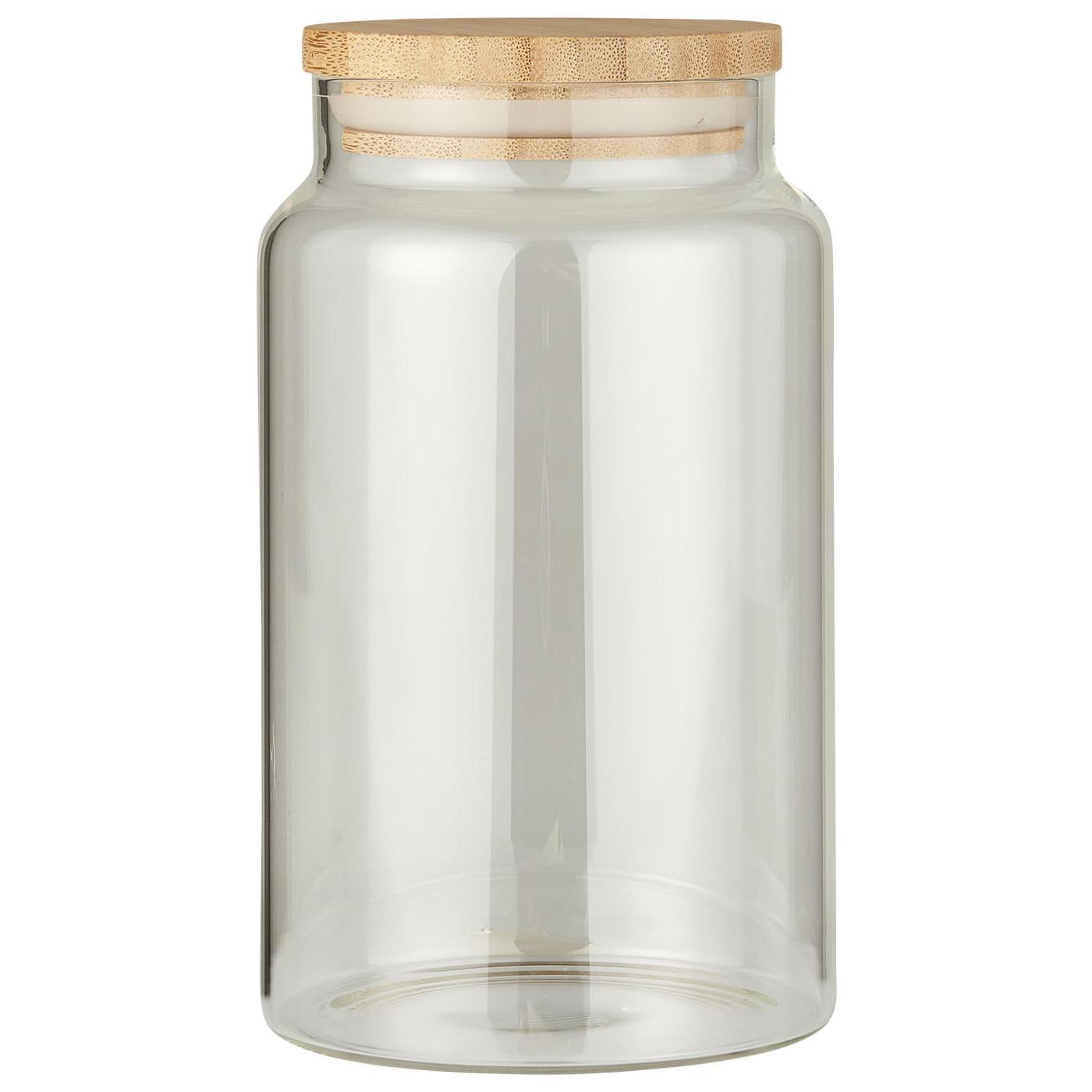 IB Laursen Skleněná dóza na potraviny BAMBOO s bambusovým víkem 1000 ml