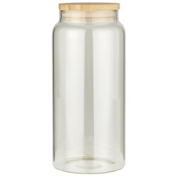 IB Laursen Skleněná dóza na potraviny BAMBOO s bambusovým víkem 1300 ml