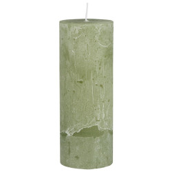 IB Laursen Sloupová svíčka RUSTIC GREEN TEA 18 cm zelená