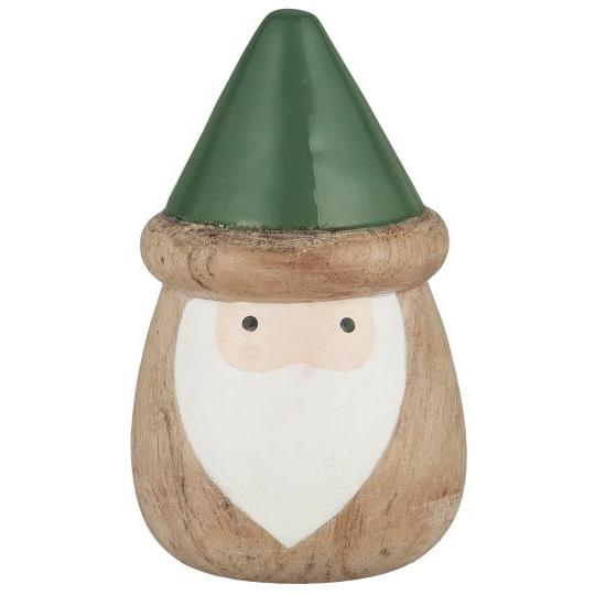 IB Laursen Vánoční ozdoba z mangového dřeva SANTA CLAUS zelená