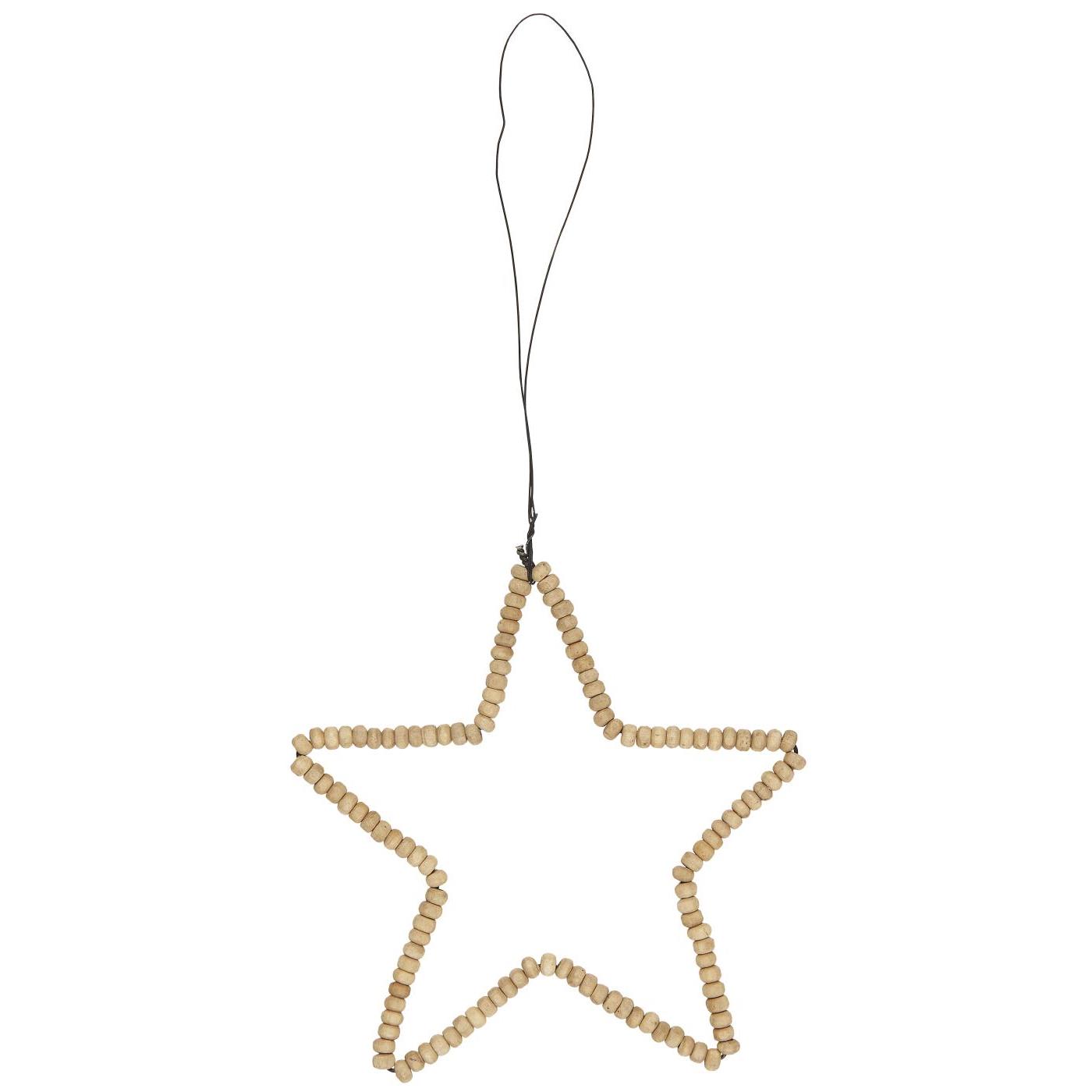 IB Laursen Závěsná hvězda z dřevěných korálků STILLENAT