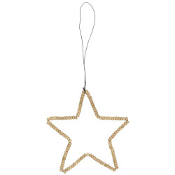 IB Laursen Závěsná hvězda z dřevěných korálků STILLENAT