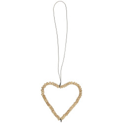 IB Laursen Závěsné srdce z dřevených korálků STILLENAT