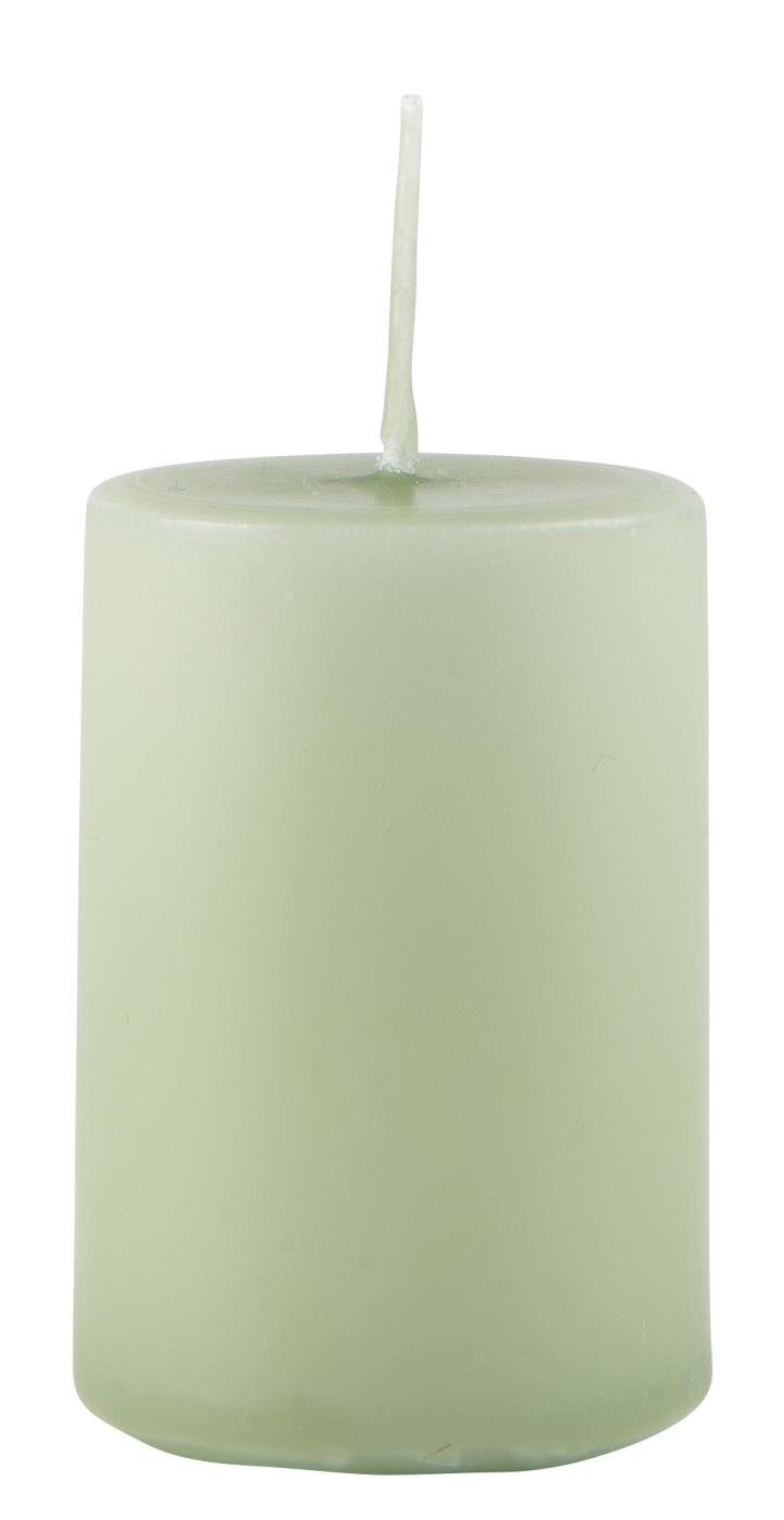 IB Laursen Zelená sloupová svíčka LIGHT GREEN 6cm