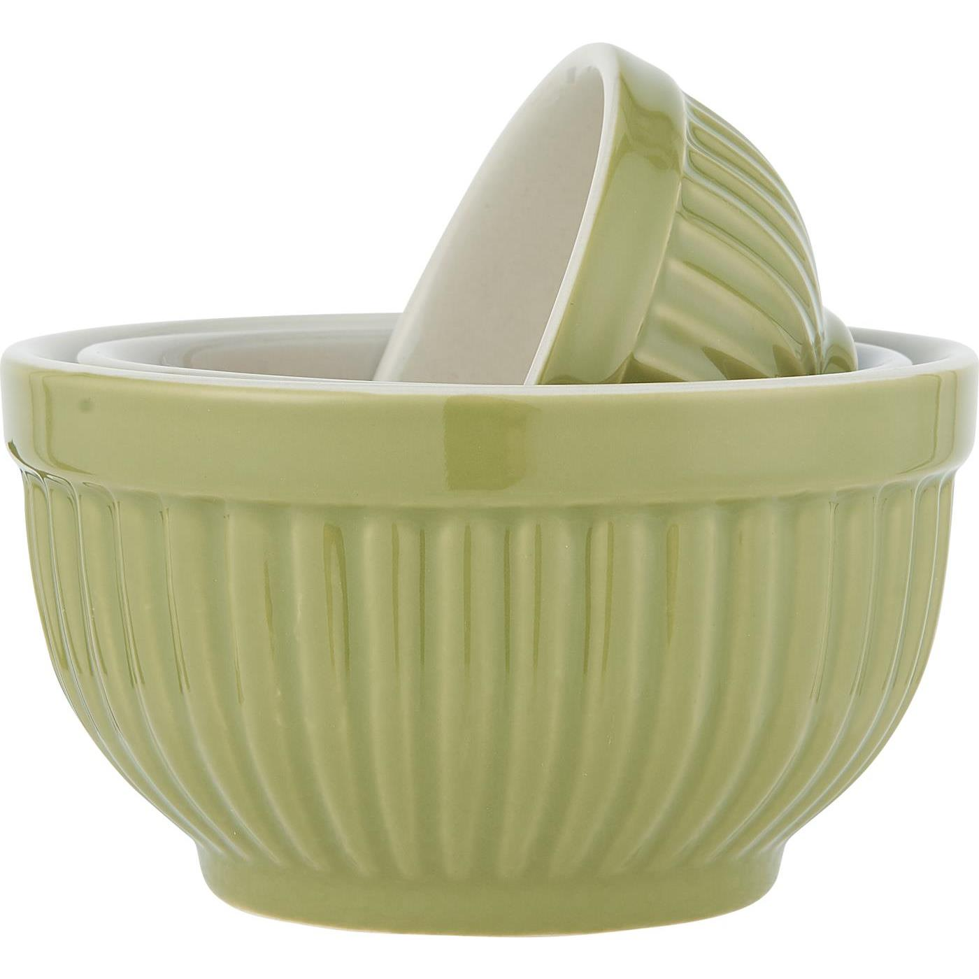 IB Laursen Zelené keramické mini misky MYNTE HERBAL GREEN, set 3 ks