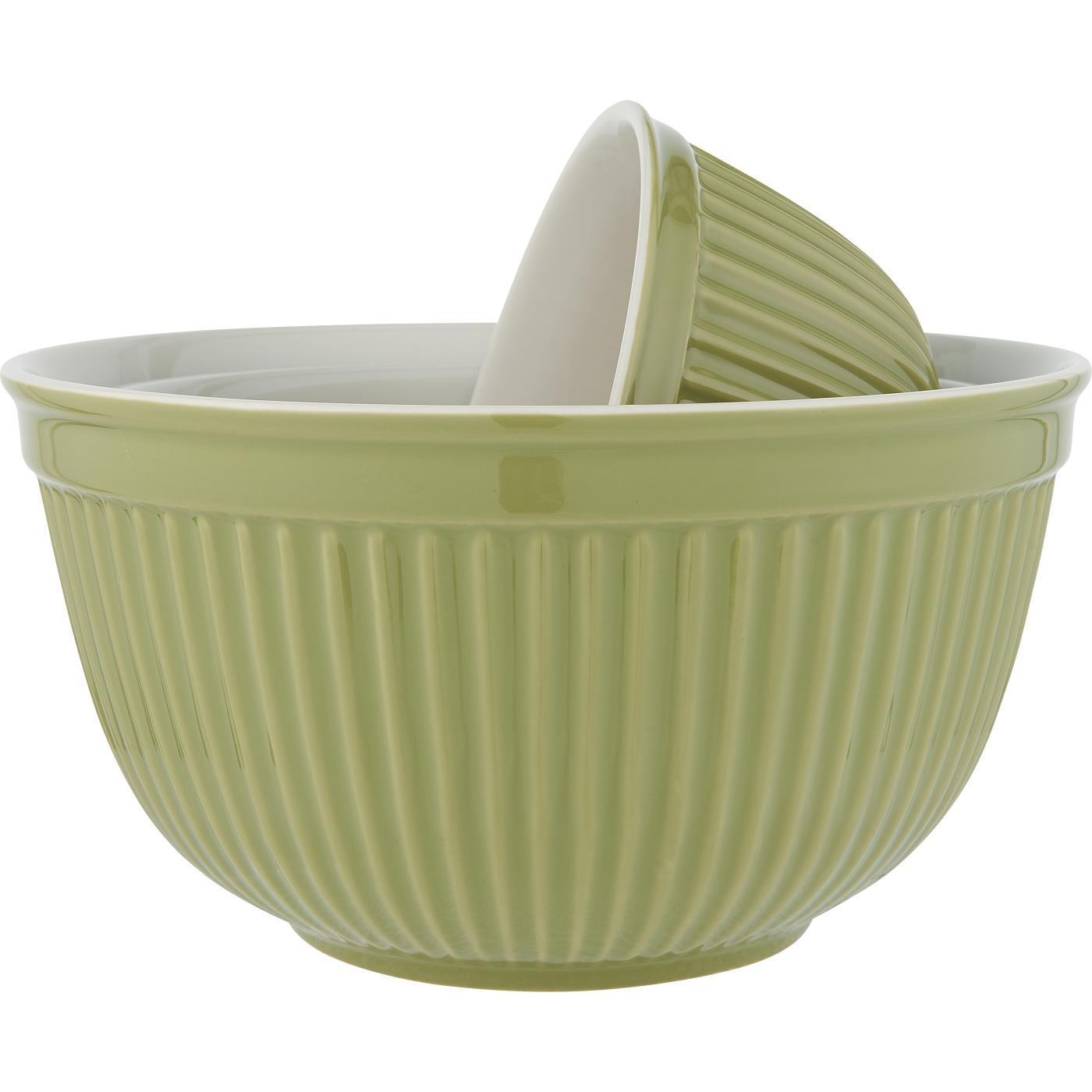 IB Laursen Zelené keramické mísy MYNTE HERBAL GREEN, set 3 ks