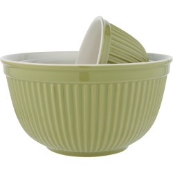 IB Laursen Zelené keramické mísy MYNTE HERBAL GREEN, set 3 ks