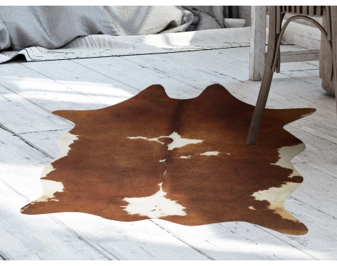 Imitace kravské kůže Amarillo 125x155 cm, krémovo-hnědá