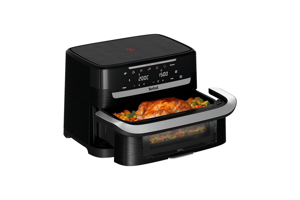 Infračervená horkovzdušná fritéza Tefal Ever Fry Dual Flex 9 l EY9278E0 Černá