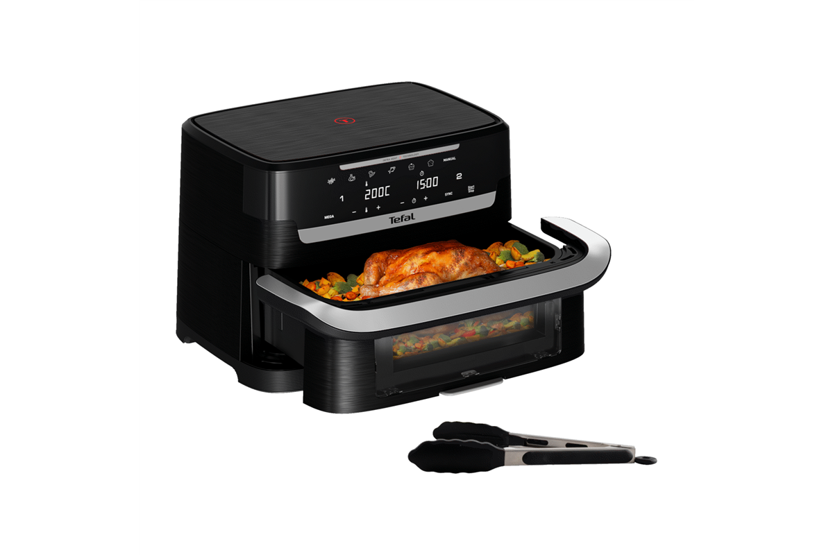 Infračervená horkovzdušná fritéza Tefal Ever Fry Dual Flex 9 l EY9288E0 Černá