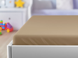 Jersey prostěradlo do dětské postýlky béžové 60 x 120 cm