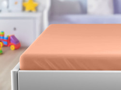 Jersey prostěradlo do dětské postýlky meruňkové 70 x 140 cm