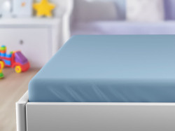 Jersey prostěradlo do dětské postýlky světle modré 60 x 120 cm