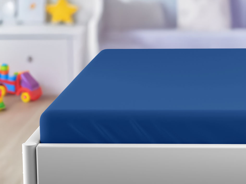 Jersey prostěradlo do dětské postýlky tmavě modré 60 x 120 cm