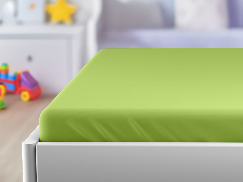 Jersey prostěradlo do dětské postýlky zelené 70 x 140 cm