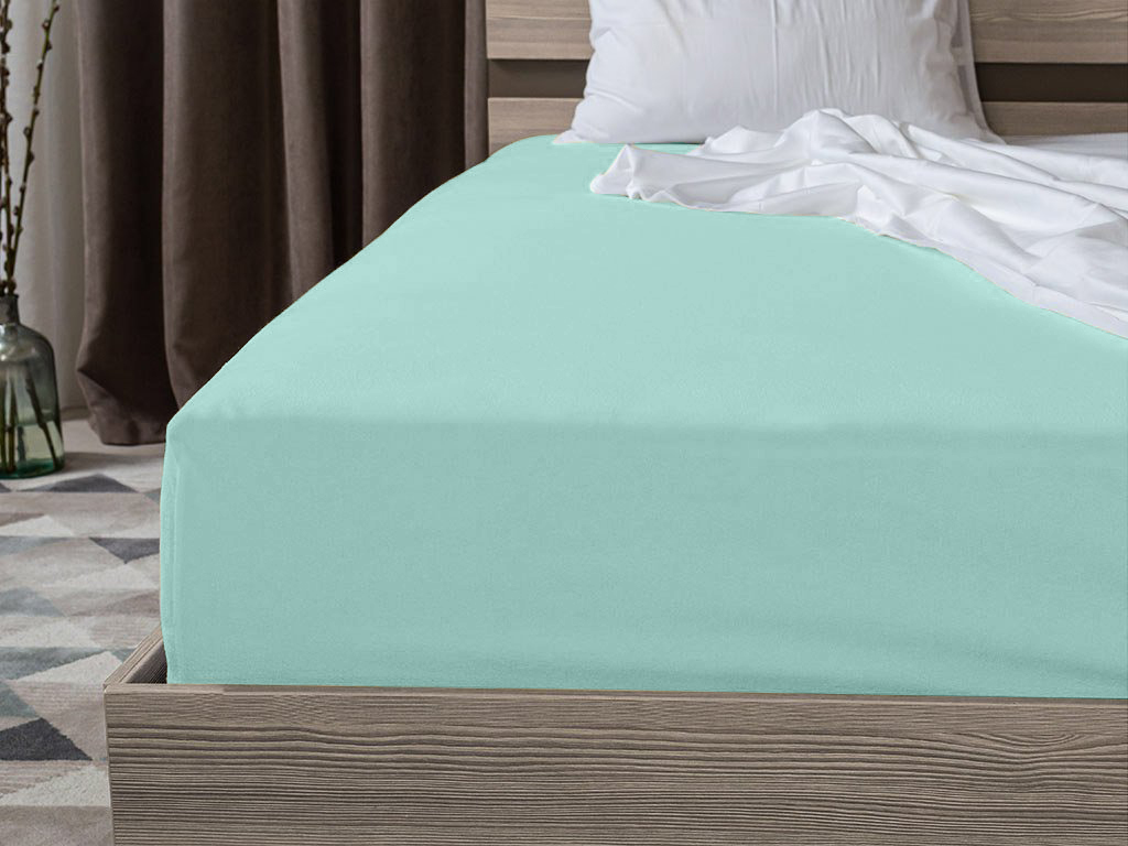 Jersey prostěradlo EXCLUSIVE mentolové 180x200 cm, 100% bavlna