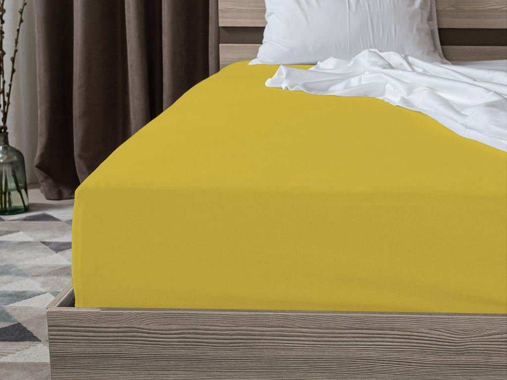 Jersey prostěradlo EXCLUSIVE žluté 200 x 220 cm