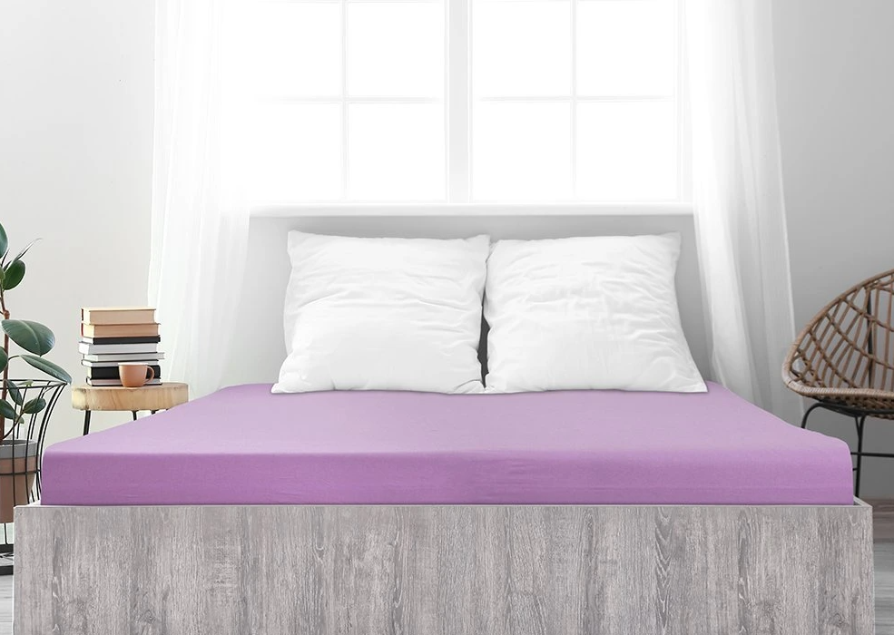 Jersey prostěradlo z mako bavlny LUXORA 90x200 cm fialové