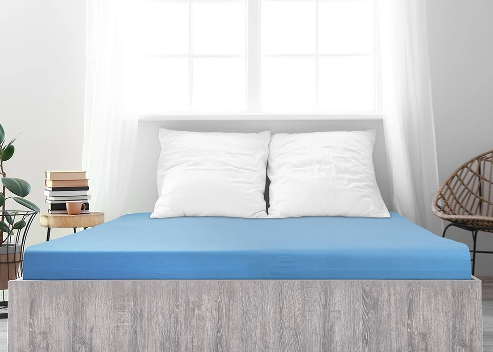 Jersey prostěradlo z mako bavlny LUXORA 90x200 cm světle modré