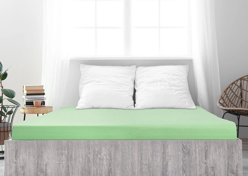 Jersey prostěradlo z mako bavlny LUXORA 90x200 cm světle zelené