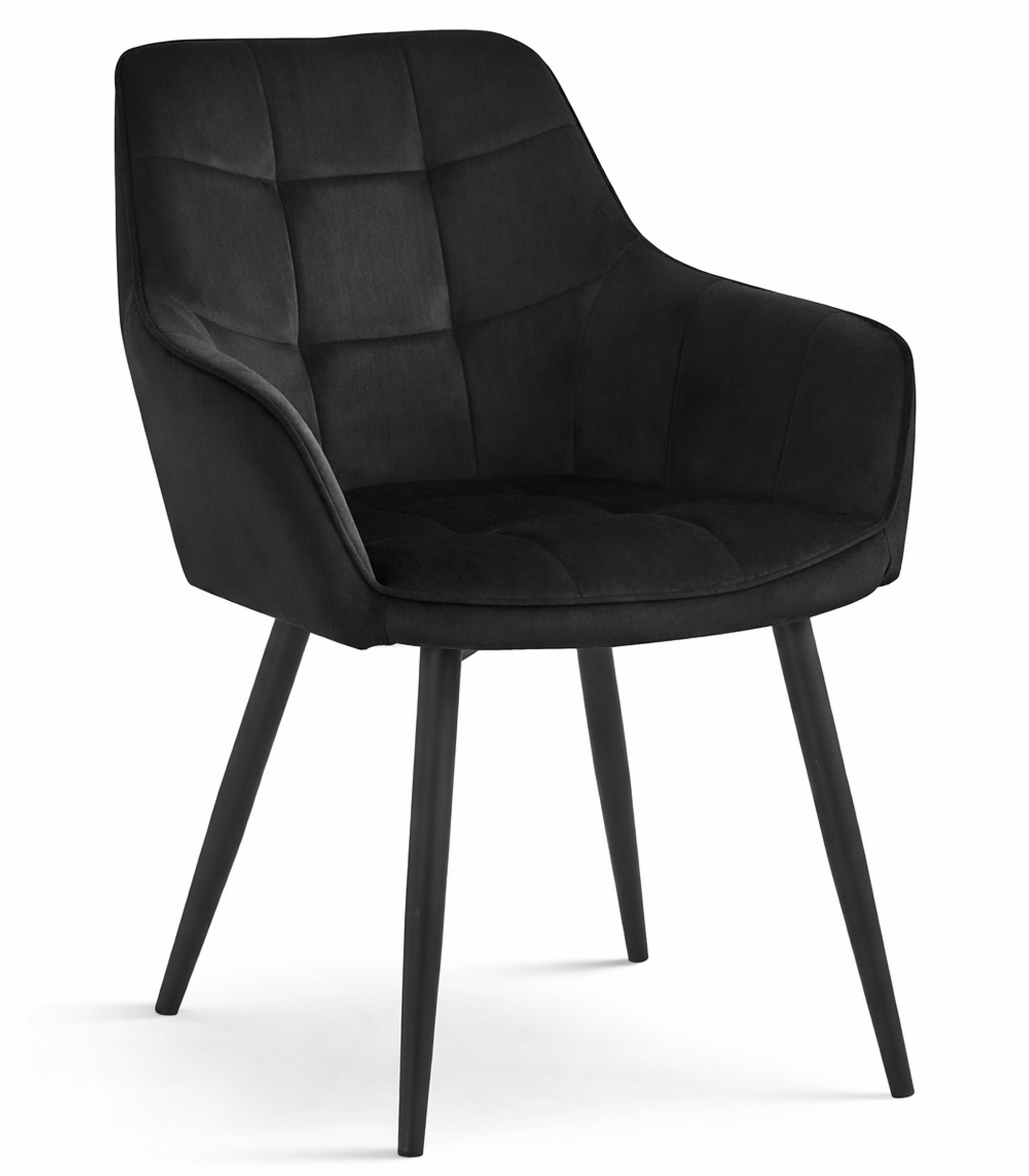 Jídelní křeslo VARSI VELVET s černými nohami, černé