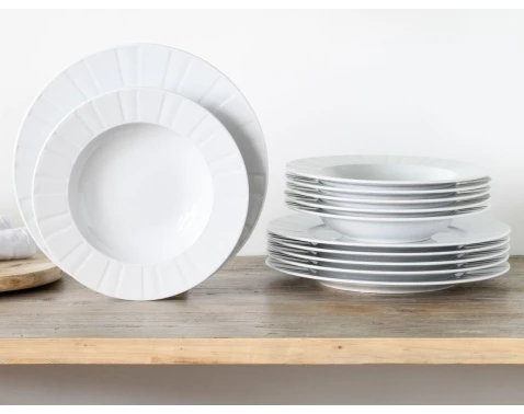 Jídelní servis (12 dílů) Barcelona, bílý