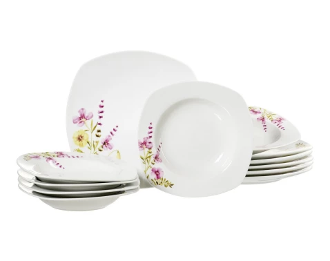 Jídelní servis (12 dílů) Malve, motiv letní květiny