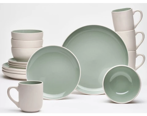 Jídelní servis (16 dílů) London, zelená/béžová