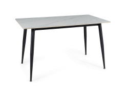 Jídelní stůl RION 130x70 cm s keramickou deskou, bílý mramor