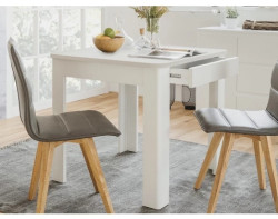 Jídelní stůl se šuplíkem Sandvika 80x80 cm, bílý