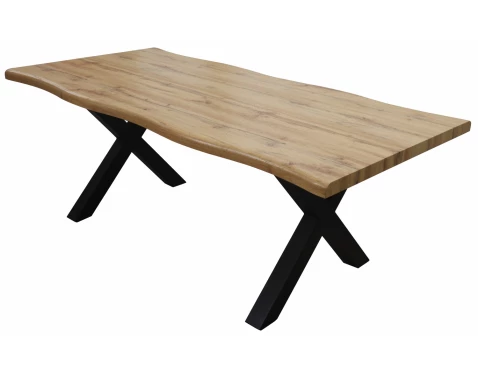 Jídelní stůl v zaobleném tvaru Mikkel 160x90 cm, divoký dub