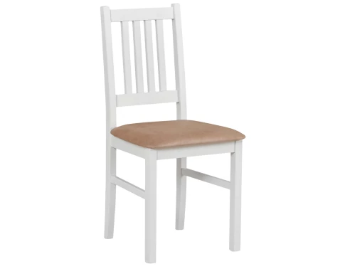 Jídelní židle Bono, bílá/béžová látka