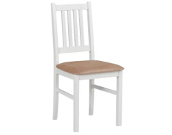 Jídelní židle Bono, bílá/béžová látka