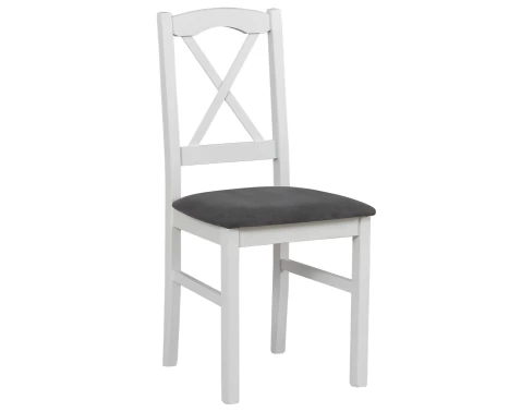 Jídelní židle Nila, bílá/tmavě šedá látka