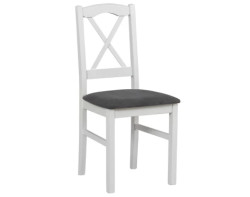 Jídelní židle Nila, bílá/tmavě šedá látka